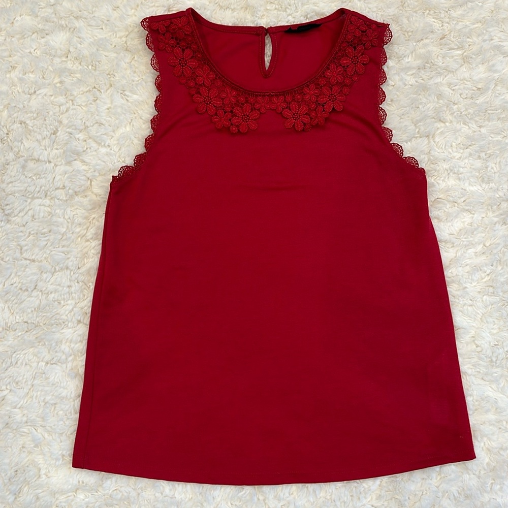 Topshop Red Sleeveless Blouse
